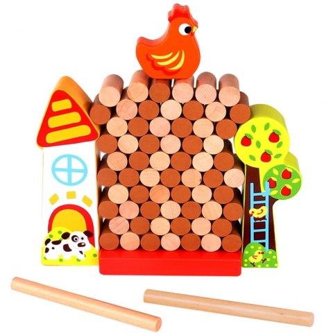 TOOKY TOY Gra Zręcznościowa Spadająca Kura Drewniana Farma TOOKY TOY Gra Zręcznościowa Spadająca Kura Drewniana Farma