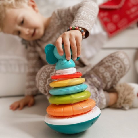 WOOPIE BABY Piramida Wieża Interaktywna Słonik z Obręczami Grzechotka WOOPIE BABY Piramida Wieża Interaktywna Słonik z Obręczami Grzechotka