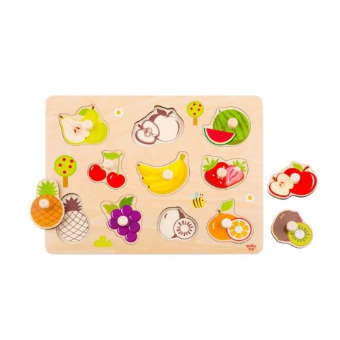 TOOKY TOY Puzzle Układanka Montessori Z Pinezkami Owoce TOOKY TOY Puzzle Układanka Montessori Z Pinezkami Owoce
