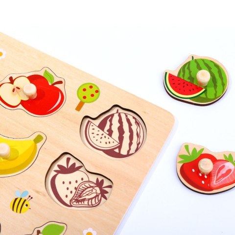 TOOKY TOY Puzzle Układanka Montessori Z Pinezkami Owoce TOOKY TOY Puzzle Układanka Montessori Z Pinezkami Owoce
