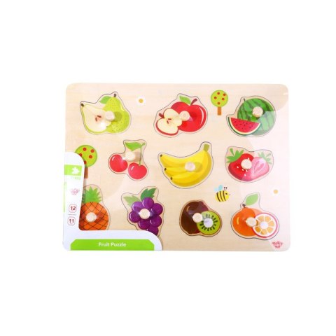 TOOKY TOY Puzzle Układanka Montessori Z Pinezkami Owoce TOOKY TOY Puzzle Układanka Montessori Z Pinezkami Owoce