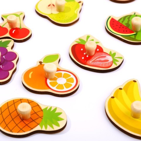 TOOKY TOY Puzzle Układanka Montessori Z Pinezkami Owoce TOOKY TOY Puzzle Układanka Montessori Z Pinezkami Owoce