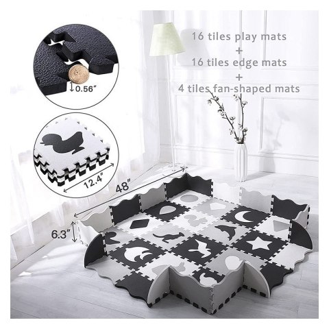 Woopie Baby Mata Piankowa Kontrastowa ze Zwierzętami Puzzle Kojec Woopie Baby Mata Piankowa Kontrastowa ze Zwierzętami Puzzle Kojec