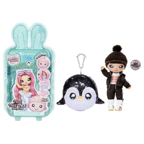 Na! Na! Na! Surprise Sparkle - Lalka Andre Avalanche i Pingwin w balonie z konfetti Seria Cekinowa Pom Na! Na! Na! Surprise Sparkle - Lalka Andre Avalanche i Pingwin w balonie z konfetti Seria Cekinowa Pom