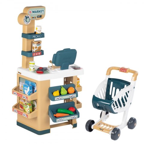 SMOBY Sklep Market z Wózkiem Elektroniczną Kasą ze Skanerem SMOBY Sklep Market z Wózkiem Elektroniczną Kasą ze Skanerem