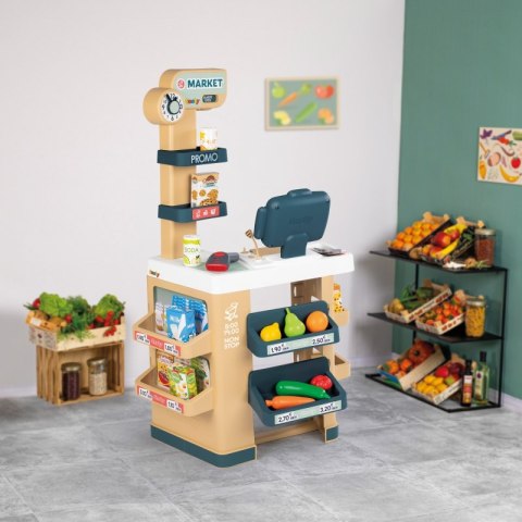 SMOBY Sklep Market z Wózkiem Elektroniczną Kasą ze Skanerem SMOBY Sklep Market z Wózkiem Elektroniczną Kasą ze Skanerem