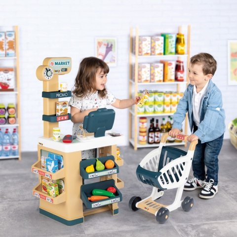 SMOBY Sklep Market z Wózkiem Elektroniczną Kasą ze Skanerem SMOBY Sklep Market z Wózkiem Elektroniczną Kasą ze Skanerem
