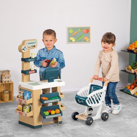 SMOBY Sklep Market z Wózkiem Elektroniczną Kasą ze Skanerem SMOBY Sklep Market z Wózkiem Elektroniczną Kasą ze Skanerem