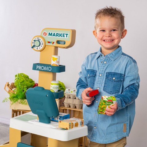 SMOBY Sklep Market z Wózkiem Elektroniczną Kasą ze Skanerem SMOBY Sklep Market z Wózkiem Elektroniczną Kasą ze Skanerem