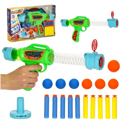 Pistolet wyrzutnia karabin na bezpieczne naboje miękkie kulki piankowe 2w1 Pistolet wyrzutnia karabin na bezpieczne naboje miękkie kulki piankowe 2w1