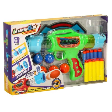 Pistolet wyrzutnia karabin na bezpieczne naboje miękkie kulki piankowe 2w1 Pistolet wyrzutnia karabin na bezpieczne naboje miękkie kulki piankowe 2w1