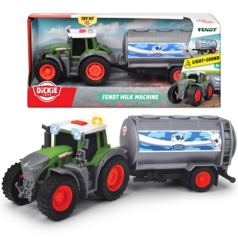 DICKIE Farm Traktor Fendt z przyczepką na mleko 26cm DICKIE Farm Traktor Fendt z przyczepką na mleko 26cm