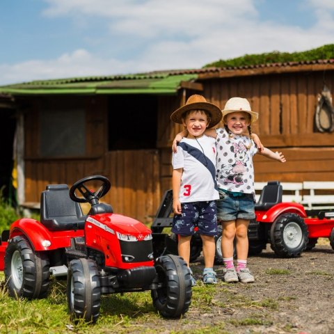 FALK Traktor Massey Ferguson Czerwony na Pedały z Przyczepką od 3 Lat FALK Traktor Massey Ferguson Czerwony na Pedały z Przyczepką od 3 Lat