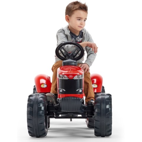 FALK Traktor Massey Ferguson Czerwony na Pedały z Przyczepką od 3 Lat FALK Traktor Massey Ferguson Czerwony na Pedały z Przyczepką od 3 Lat