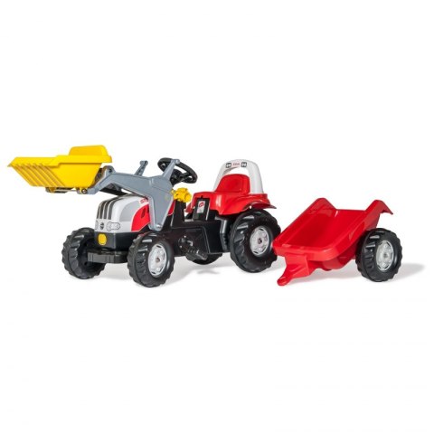 Rolly Toys rollyKid-X Traktor na Pedały czerwony z Łyżką i Przyczepą STEYR Czerwony Rolly Toys rollyKid-X Traktor na Pedały czerwony z Łyżką i Przyczepą STEYR Czerwony
