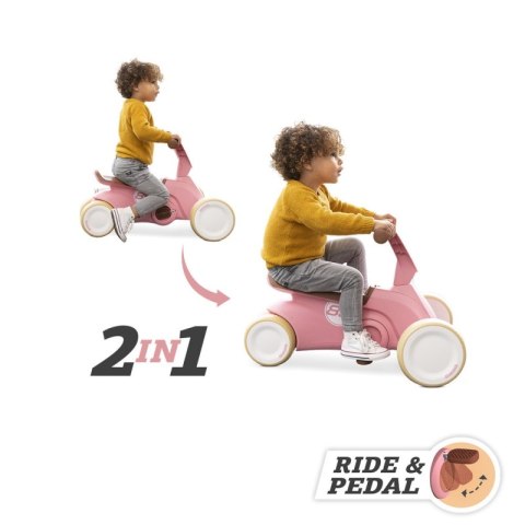 BERG GO2 Gokart Jeździk Rowerek 2w1 Retro Pink BERG GO2 Gokart Jeździk Rowerek 2w1 Retro Pink