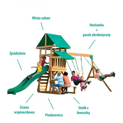 BACKYARD DISCOVERY Belmont Drewniany Plac Zabaw 6w1 BACKYARD DISCOVERY Belmont Drewniany Plac Zabaw 6w1