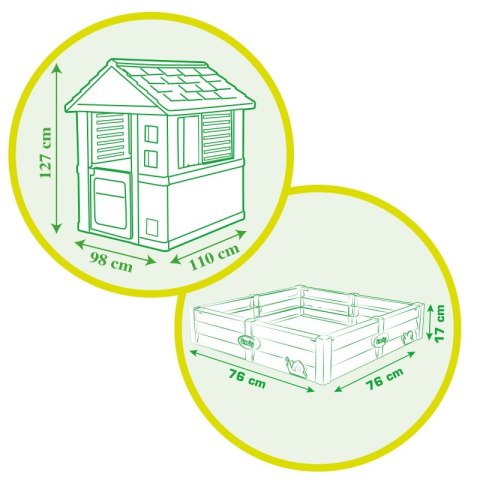 SMOBY Domek Ogrodowy Zielony + Piaskownica