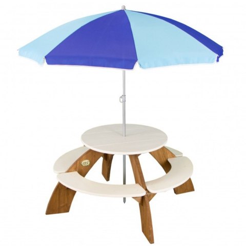AXI Drewniany Wielofunkcyjny Zestaw Stół Okrągły + Ławeczki + Parasol AXI Drewniany Wielofunkcyjny Zestaw Stół Okrągły + Ławeczki + Parasol