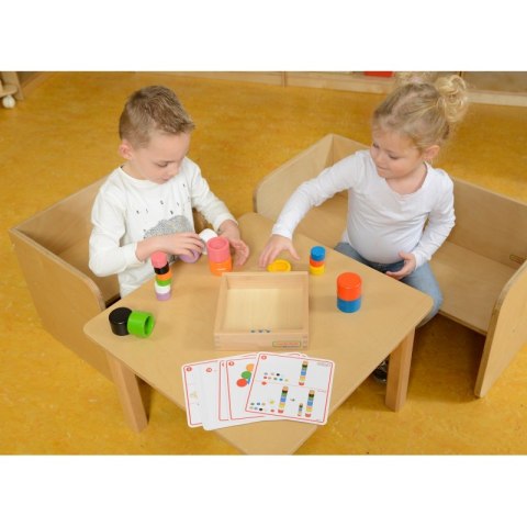 MASTERKIDZ Kolorowe Drewniane Klocki i Kubeczki Okrągłe MASTERKIDZ Kolorowe Drewniane Klocki i Kubeczki Okrągłe