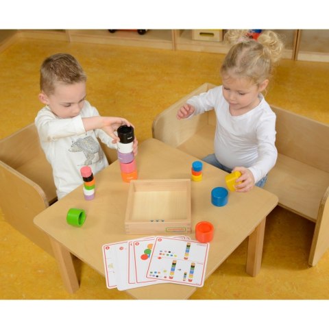 MASTERKIDZ Kolorowe Drewniane Klocki i Kubeczki Okrągłe MASTERKIDZ Kolorowe Drewniane Klocki i Kubeczki Okrągłe