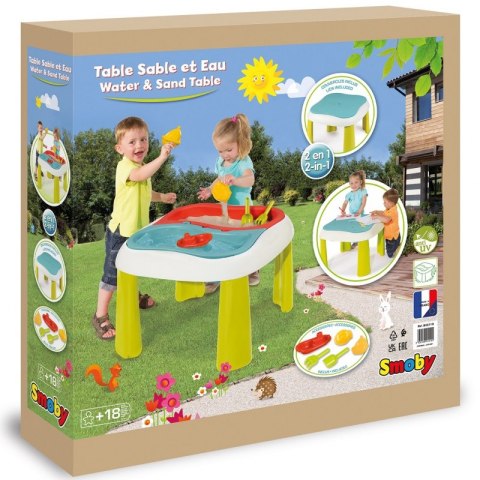 SMOBY Stół Wodny Stolik do Zabawy Wodą i Piaskiem 2w1 Piaskownica SMOBY Stół Wodny Stolik do Zabawy Wodą i Piaskiem 2w1 Piaskownica