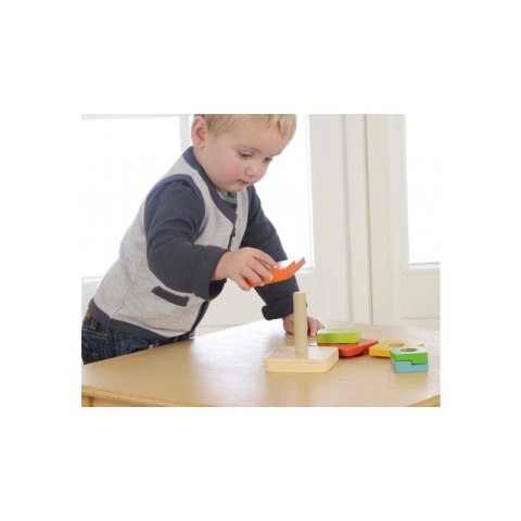 MASTERKIDZ Drewniana Układanka Sorter Piramidka Montessori MASTERKIDZ Drewniana Układanka Sorter Piramidka Montessori