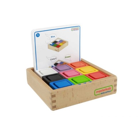 MASTERKIDZ Kubeczki I Klocki Kwadratowe Zabawka Drewniana Sorter Kolorów Montessori MASTERKIDZ Kubeczki I Klocki Kwadratowe Zabawka Drewniana Sorter Kolorów Montessori