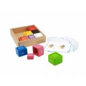 MASTERKIDZ Kubeczki I Klocki Kwadratowe Zabawka Drewniana Sorter Kolorów Montessori