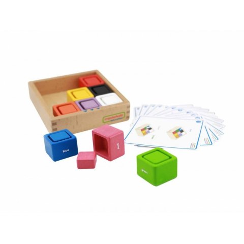 MASTERKIDZ Kubeczki I Klocki Kwadratowe Zabawka Drewniana Sorter Kolorów Montessori MASTERKIDZ Kubeczki I Klocki Kwadratowe Zabawka Drewniana Sorter Kolorów Montessori