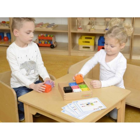 MASTERKIDZ Kubeczki I Klocki Kwadratowe Zabawka Drewniana Sorter Kolorów Montessori MASTERKIDZ Kubeczki I Klocki Kwadratowe Zabawka Drewniana Sorter Kolorów Montessori