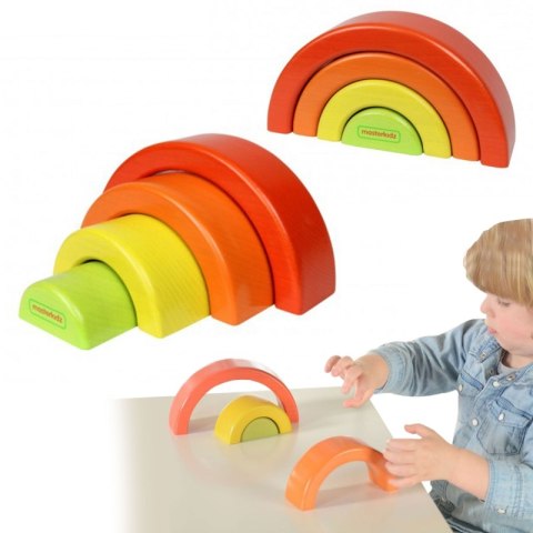 MASTERKIDZ Drewniane Puzzle Układanka Tęcza Montessori MASTERKIDZ Drewniane Puzzle Układanka Tęcza Montessori