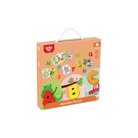 TOOKY TOY Drewniane Puzzle Montessori Układanka Nauka Alfabetu Liter Słów Alfabet Grube Klocki 26 el. TOOKY TOY Drewniane Puzzle Montessori Układanka Nauka Alfabetu Liter Słów Alfabet Grube Klocki 26 el.