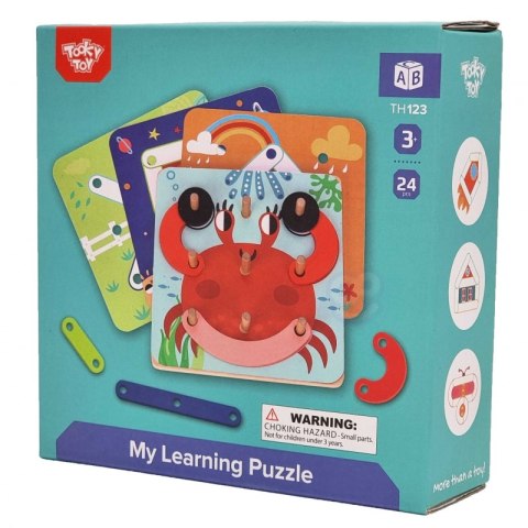 TOOKY TOY Drewniana Układanka Klocki Kołki Wzory Zwierząt do Odtworzenia Certyfikat FSC TOOKY TOY Drewniana Układanka Klocki Kołki Wzory Zwierząt do Odtworzenia Certyfikat FSC