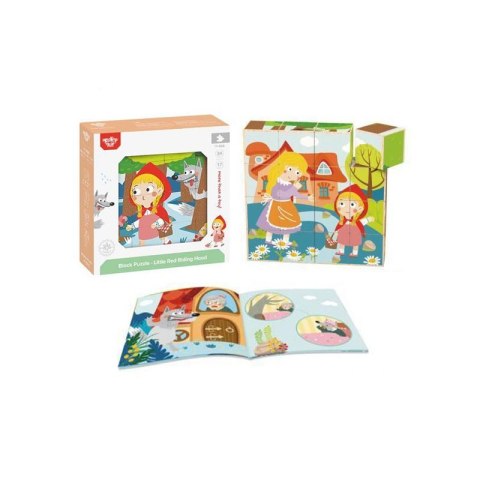TOOKY TOY Drewniane Klocki Puzzle Układanka Montessori Czerwony Kapturek + Książeczka 17 el. TOOKY TOY Drewniane Klocki Puzzle Układanka Montessori Czerwony Kapturek + Książeczka 17 el.