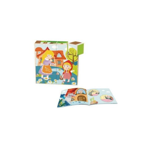 TOOKY TOY Drewniane Klocki Puzzle Układanka Montessori Czerwony Kapturek + Książeczka 17 el. TOOKY TOY Drewniane Klocki Puzzle Układanka Montessori Czerwony Kapturek + Książeczka 17 el.