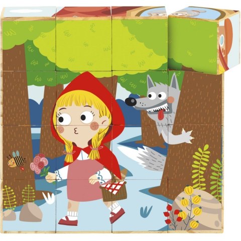 TOOKY TOY Drewniane Klocki Puzzle Układanka Montessori Czerwony Kapturek + Książeczka 17 el. TOOKY TOY Drewniane Klocki Puzzle Układanka Montessori Czerwony Kapturek + Książeczka 17 el.
