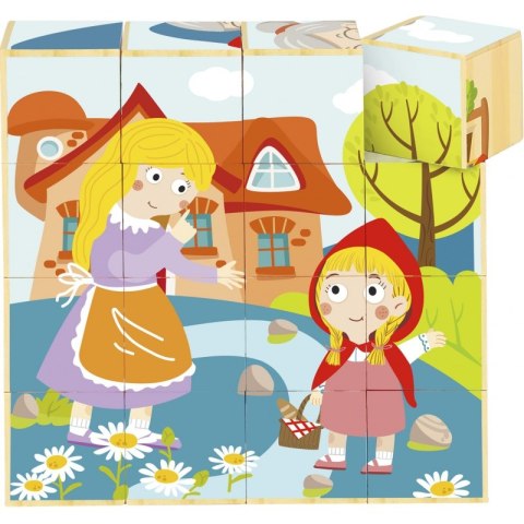 TOOKY TOY Drewniane Klocki Puzzle Układanka Montessori Czerwony Kapturek + Książeczka 17 el. TOOKY TOY Drewniane Klocki Puzzle Układanka Montessori Czerwony Kapturek + Książeczka 17 el.