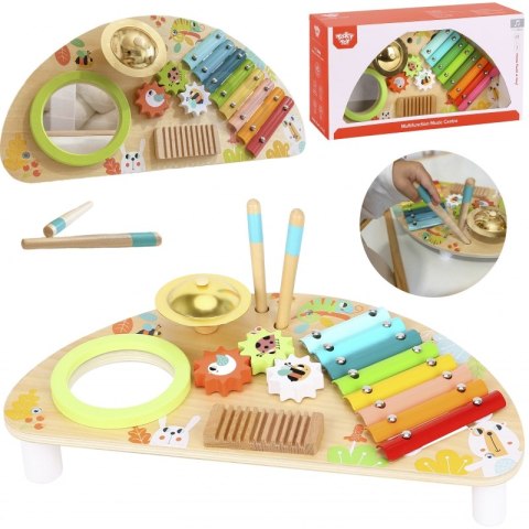 TOOKY TOY Wielofunkcyjny Instrument Centrum Muzyczne Ksylofon Zębatki Tarka Bębenek Talerz Pałeczki TOOKY TOY Wielofunkcyjny Instrument Centrum Muzyczne Ksylofon Zębatki Tarka Bębenek Talerz Pałeczki