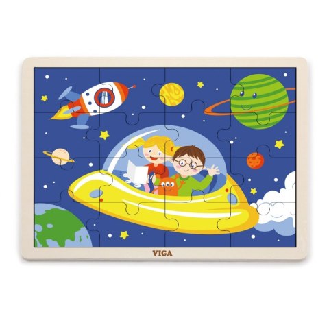 VIGA Drewniane Puzzle Podróż w Kosmos 16 elementów VIGA Drewniane Puzzle Podróż w Kosmos 16 elementów