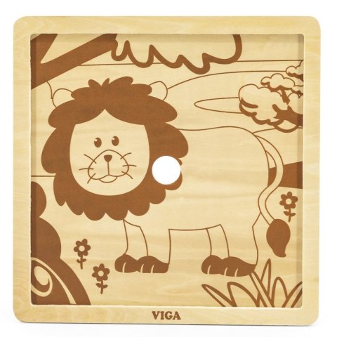 VIGA Poręczne Drewniane Puzzle Lew 9 elementów VIGA Poręczne Drewniane Puzzle Lew 9 elementów