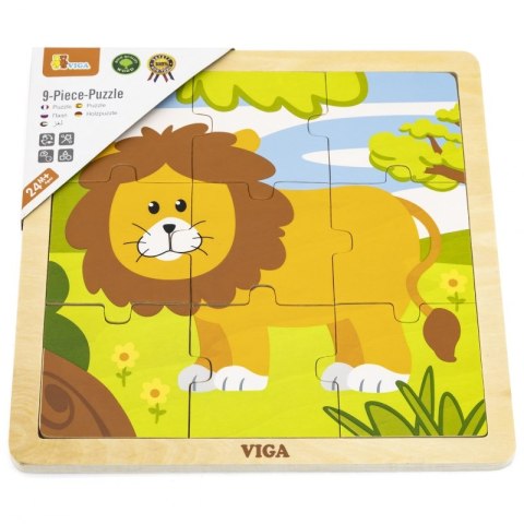 VIGA Poręczne Drewniane Puzzle Lew 9 elementów VIGA Poręczne Drewniane Puzzle Lew 9 elementów