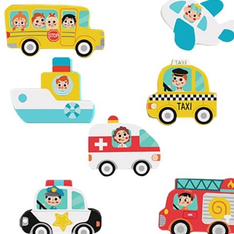 TOOKY TOY Drewniane Puzzle Montessori Pojazdy Samochody Samolot Statek Miasto Dopasuj Kształty TOOKY TOY Drewniane Puzzle Montessori Pojazdy Samochody Samolot Statek Miasto Dopasuj Kształty