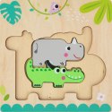 TOOKY TPY Drewniane Puzzle Montessori Wielowarstwowe Tablica Zwierzątka Leśne 7 el.