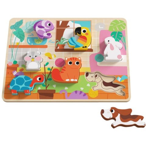 TOOKY TOY Drewniane Puzzle Montessori Zwierzątka Dom Dopasuj Kształty TOOKY TOY Drewniane Puzzle Montessori Zwierzątka Dom Dopasuj Kształty