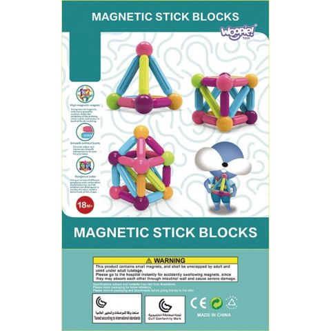 WOOPIE Magnetyczne Klocki Konstrukcyjne Edukacyjne Duże Grube 38 el. WOOPIE Magnetyczne Klocki Konstrukcyjne Edukacyjne Duże Grube 38 el.