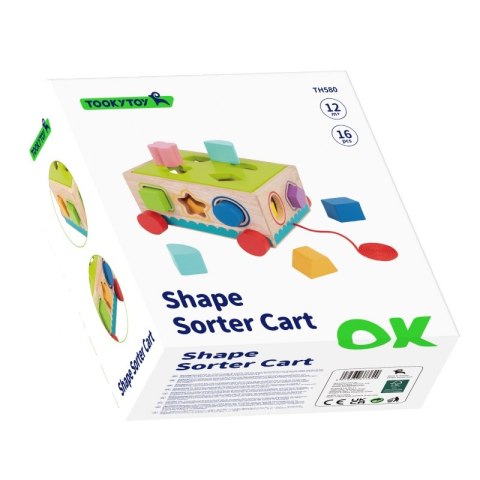 TOOKY TOY Drewniany Sorter Wózek Klocki 16 el. TOOKY TOY Drewniany Sorter Wózek Klocki 16 el.