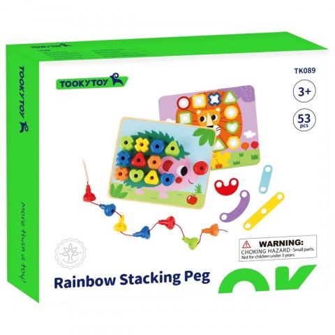 TOOKY TOY Wielofunkcyjna Tablica Zestaw Kolorowych Śrubek Nauka Kształtów TOOKY TOY Wielofunkcyjna Tablica Zestaw Kolorowych Śrubek Nauka Kształtów