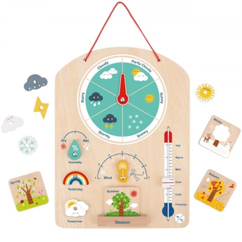 Tooky Toy Edukacyjne Pudełko Montessori Układanka Liczydło Tablica Pogody 6w1 od 3 Lat Tooky Toy Edukacyjne Pudełko Montessori Układanka Liczydło Tablica Pogody 6w1 od 3 Lat