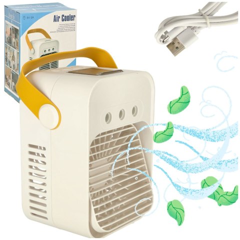 Klimatyzator klimator przenośny wentylator biurkowy nawilżacz 3w1 USB biały Klimatyzator klimator przenośny wentylator biurkowy nawilżacz 3w1 USB biały